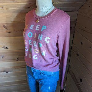 Anthropologie x Sol Angeles "Keep Going" Red Graphic Sweatshirt